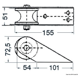 
Davier de proue inox 155 x 51 mm 
