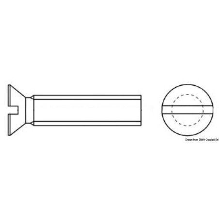 
Vis tête conique fendue tournevis 3x12 mm AISI316 
