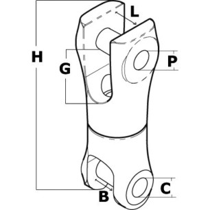 
Jonction d'ancre articulée AISI 316 8 mm 
