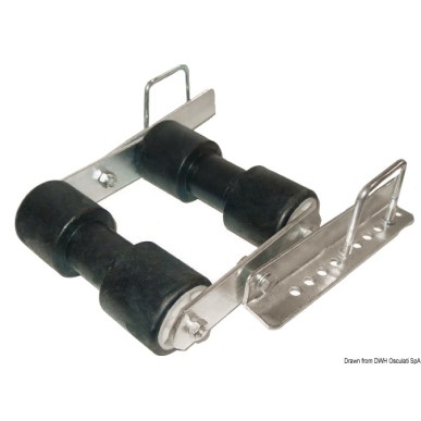 Rouleau double pivotant arrière 60 mm | EAN 8033137069598 Ref 02.040.69