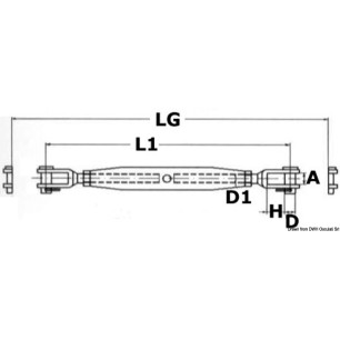 
Ridoir avec deux chapes fixes AISI 316 6 mm 
