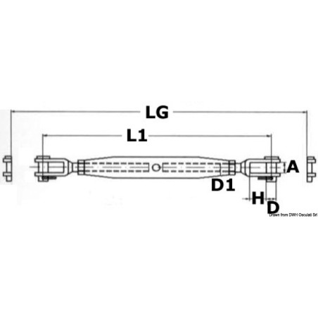 
Ridoir avec deux chapes fixes AISI 316 6 mm 

