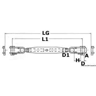 
Ridoir 2 chapes articulées AISI 316 6 mm 
