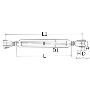 
Ridoir avec deux chapes fixes AISI 316 5 mm 
