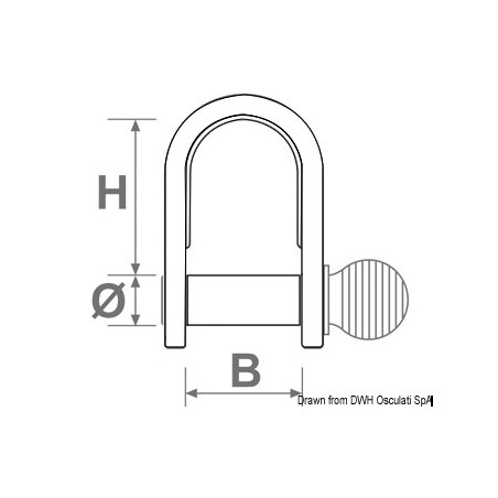 
Manille emboutie longue en inox 6 mm 
