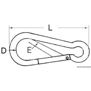 
Mousqueton sans saillie avec œil AISI 316 12 mm 
