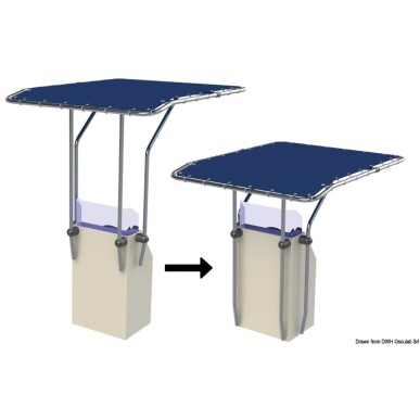 T-Top rétractable aluminium bleu 1350x1050 mm | EAN 8033137148897 Ref 48.192.01