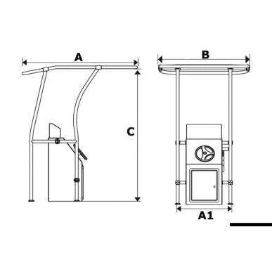 T-Top rétractable aluminium bleu 1350x1050 mm | EAN 8033137148897 Ref 48.192.01