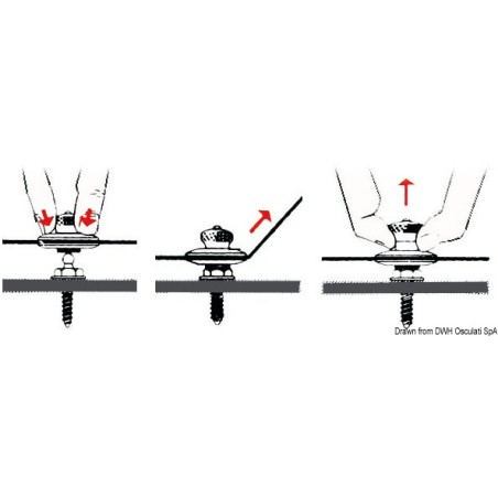 
Bouton femelle Loxx en laiton chromé 15 mm 
