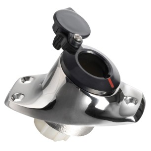 
Base inox angulaire encastrer hampe amovible noir 
