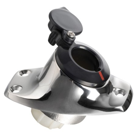 
Base inox angulaire encastrer hampe amovible noir 
