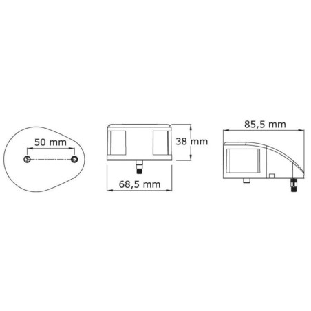 
Feu de navigation Mouse Deck vert Boîtier inox 
