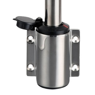 
Hampe en inox 60 cm avec feu en plastique noir 
