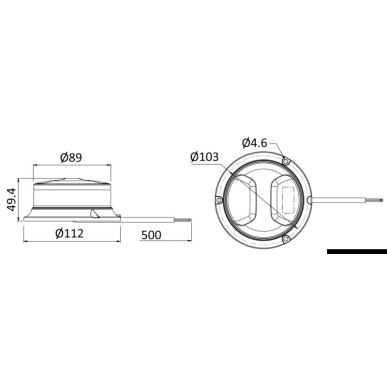 Feu clignotant LED véhicules prioritaires+ de secours| EAN 8033137203930 Ref 11.097.30