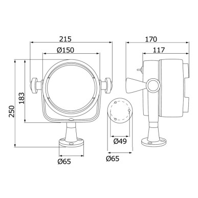 Projecteur de profondeur Night Eye+ Night Eye LED + base de fixation.| EAN 8033137017803 Ref 13.240.01