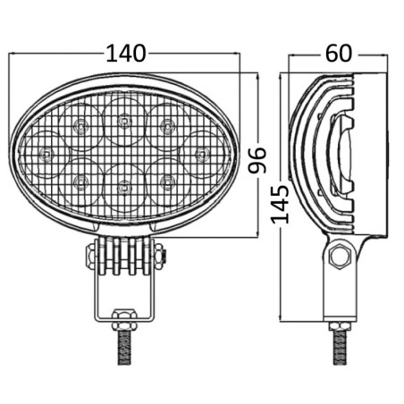 
Spot LED HD pour roll-bar orientable 24 W 10/30 V 
