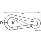 
Mousqueton sans saillie avec œil AISI 316 5 mm 
