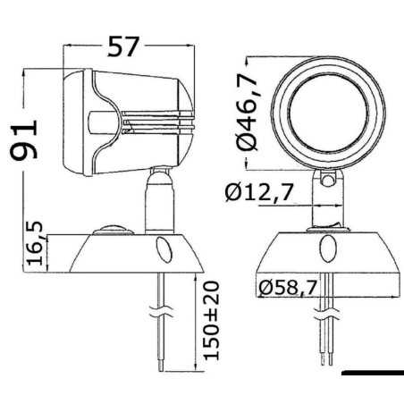 
Spot articulé blanc HI-POWER LED 12/24 V 
