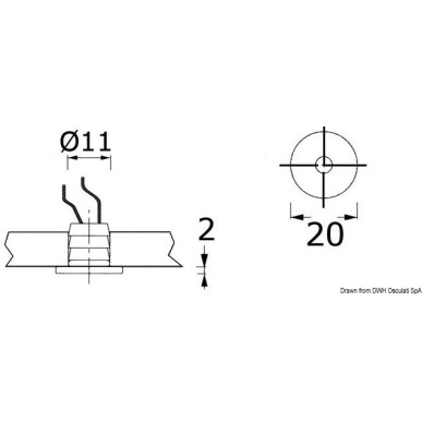 Lumière de courtoisie LED encastrer Apus-r - éclairage frontal| EAN 8033137084720 Ref 13.477.22