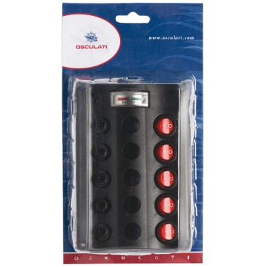 Tableau électrique Wave Design + interrupteurs bascule LED| EAN 8033137054228 Ref 14.104.07