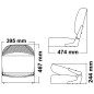 
Siège dossier rabattable coussin en vinyle blanc 
