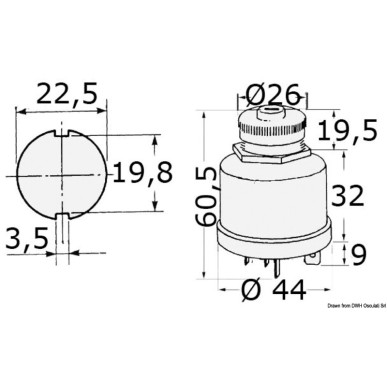 Clé de démarrage étanche IP65| EAN 8033137086045 Ref 14.135.00