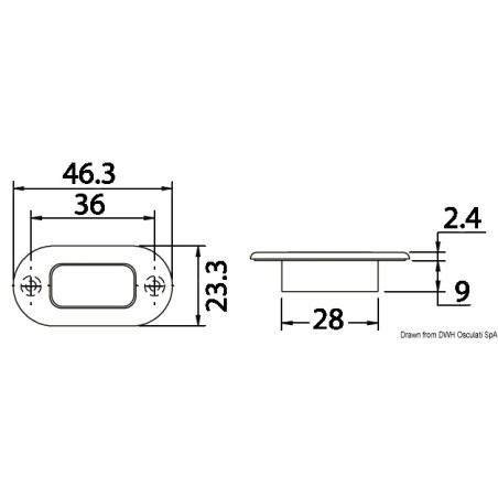 
Lumière courtoisie polycarbonate 3 LED sans bague 
