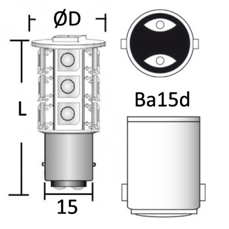 
Ampoule LED 12/24 V BA15D 2,5 W 264 lm 
