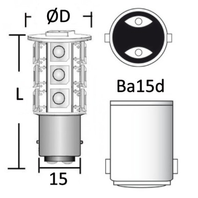 Ampoule LED SMD culot BA15D spots| EAN 8033137045561 Ref 14.443.12