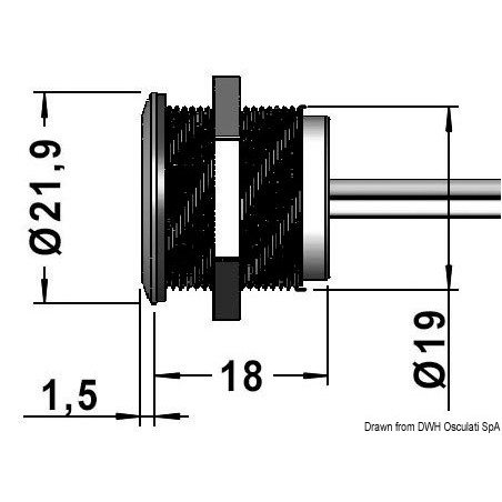 
Interrupteur dimmable touch p. éclairage LED Ø19mm 

