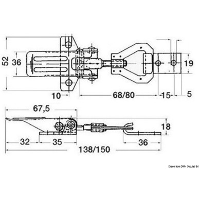 Fermeture levier inox réglable 250 kg | EAN 8033137128295 Ref 38.210.00
