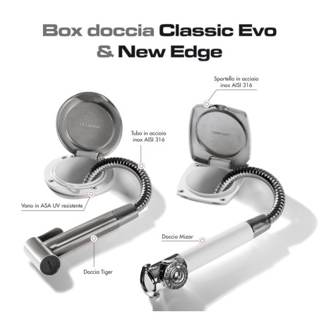 
Douche pont Classic Evo inox Tiger tuyau PVC 4 m 
