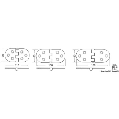 
Charnière renversé heavy duty 130x60 mm 
