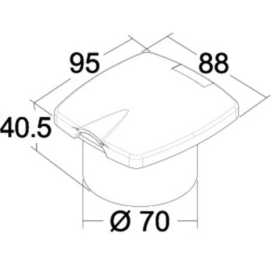 Boîtier douchette pont New Edge + douchette Mizar bouton| EAN 8033137093302 Ref 15.243.07