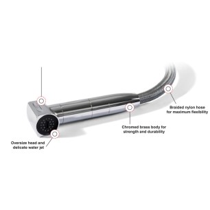 
Douche eau froide Saturn base verticale inox 
