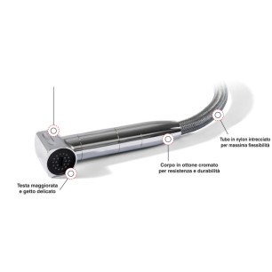 
Douche eau froide Saturn base verticale chromé 
