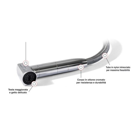
Douche eau froide Saturn base verticale chromé 
