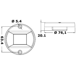 
Feu navigation Evoled poupe 135° ABS blanc 
