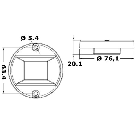 
Feu navigation Evoled poupe 135° ABS blanc 
