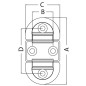 
Anneau rabattable 75x126mm double 10 mm Charge de rupture Kg 12000
