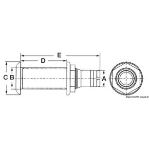 
Passe-coque nylon/fibre de verre 1"1/2 38 mm 
