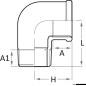
Raccord coudé 90° en bronze F-F GUIDI 1/2" 
