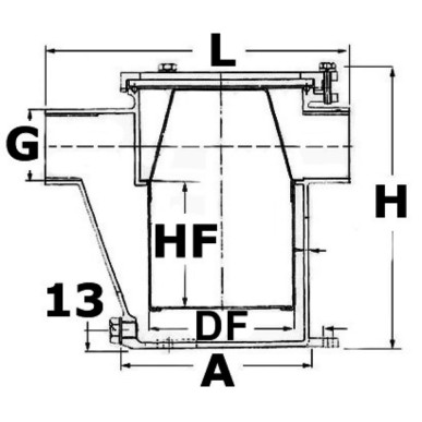 Filtre eau refroidiss. moteur AISI 316 - 3/4" | EAN 8033137044038 Ref 17.653.02