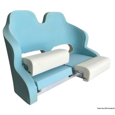 Double siège rembourré + flip up H99 RM52  Ref 48.410.40