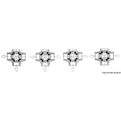 Vanne bille 3 voies AISI 316 1/2" | EAN 8033137104329 Ref 17.722.02