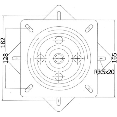 Base tournante acier verni friction siège 165x165 mm | EAN 8033137006609 Ref 48.648.00