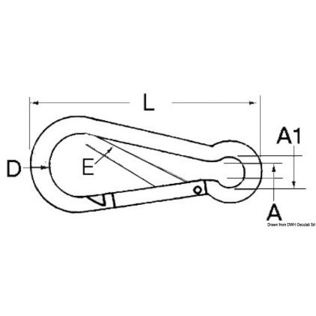 
Mousqueton AISI 316 10 mm 
