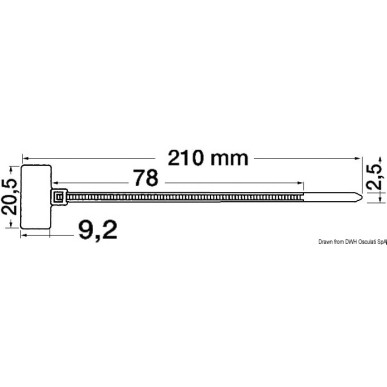 Collier nylon + plaquette 2,5 mm x 110 mm | EAN 8033137106231 Ref 18.038.01