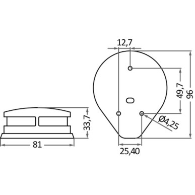 Feux de navigation Evoled LED  inox fixation sur plan| EAN 8033137053382 Ref 11.041.21