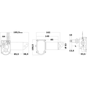 
Moteur pour bras et brosses 12 V 20 W 51 mm 
